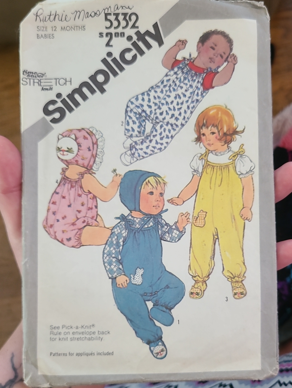 Simplicity Kids Pajama Pattern in Yellow, Blue, Pink